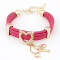 Bracelets Charm avec Multilayers Bracelet en cuir Love Heart FB03